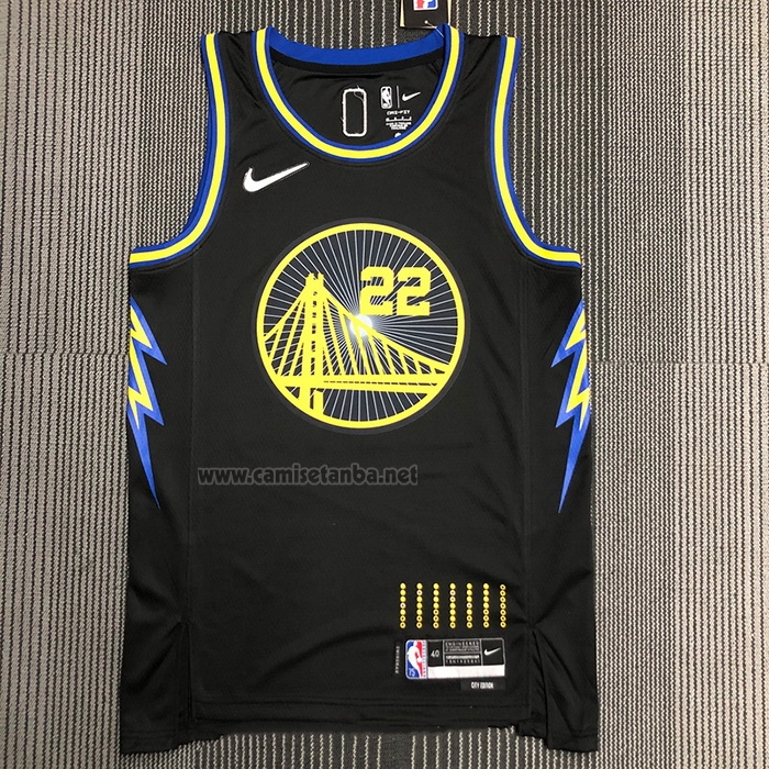 Camiseta Golden State Warriors Andrew Wiggins #22 Ciudad 2021-22 Negro
